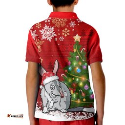 Australia Christmas Kid Polo Shirt Aussie Bilby Santa Merry Xmas