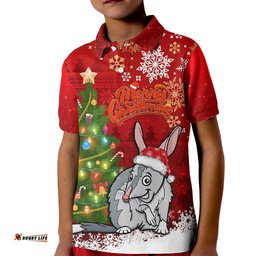 Australia Christmas Kid Polo Shirt Aussie Bilby Santa Merry Xmas