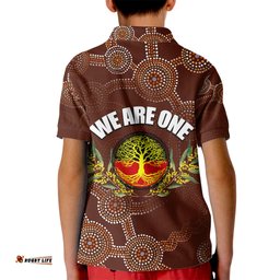We Are One Koori and Australia Kid Polo Shirt Aboriginal Pattern