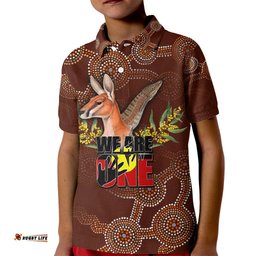 We Are One Koori and Australia Kid Polo Shirt Aboriginal Pattern