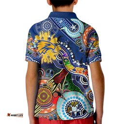 Custom NAIDOC Week 2024 West Coast Eagles Kid Polo Shirt Australia Aboriginal Dot Painting