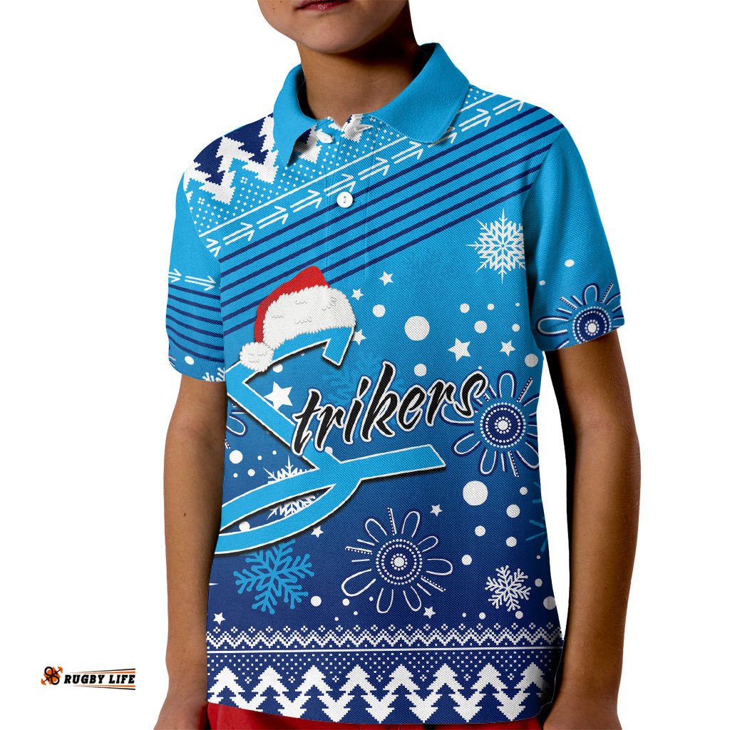 Custom Strikers BBL Kid Polo Shirt Christmas Vibe-
