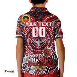 Custom Essendon Bombers NAIDOC Week 2024 Kid Polo Shirt Mascot Football