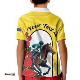 Personalised Melbourne Horse Racing Kid Polo Shirt The Race That Stops The Nation