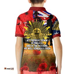 Kid Polo Shirt - Anzac DayWorld War II Commemoration 1939 - 1945