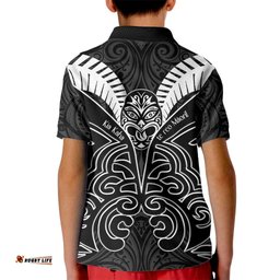 Kia Kaha Te Reo Maori Kid Polo Shirt Aotearoa Hei Tiki With Hongi
