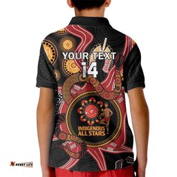 Custom Australia Indigenous Rugby Kid Polo Shirt 2024 Aboriginal All Stars
