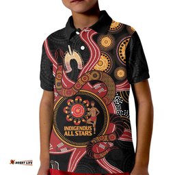 Custom Australia Indigenous Rugby Kid Polo Shirt 2024 Aboriginal All Stars