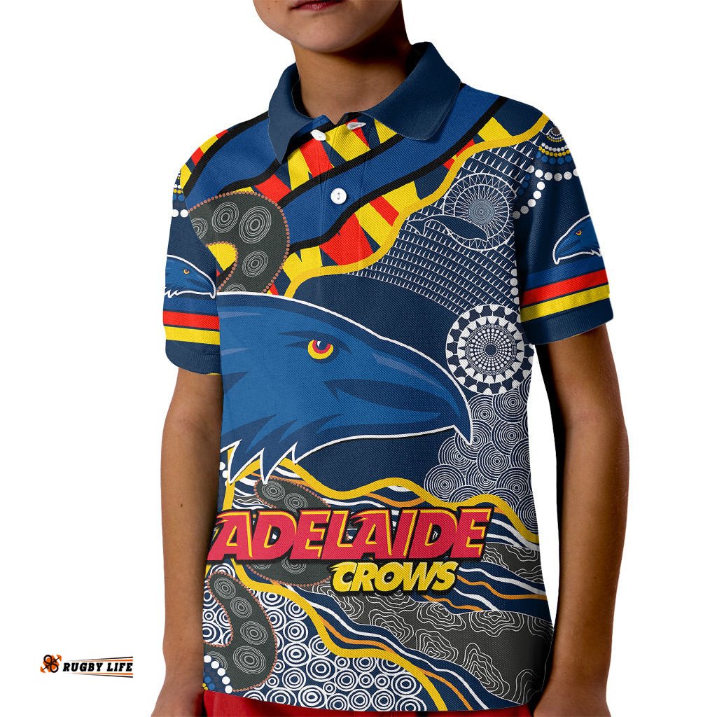 The Crows Football Kid Polo Shirt Adelaide Be Unique Aboriginal Dots