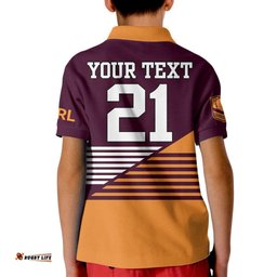 Custom PersonalisedBrisbane Broncos NRL Kid Polo Shirt