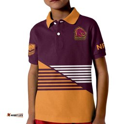 Custom PersonalisedBrisbane Broncos NRL Kid Polo Shirt