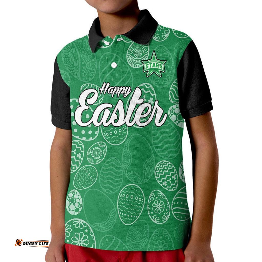 Custom Personalised Melbourne Stars Cricket Happy Easter Day Kid Polo Shirt Simple Style