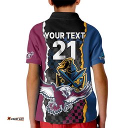 Titans and Manly Eagle Kid Polo Shirt Rugby Together Sporty Style