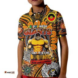 Custom GWS Giants NAIDOC Week 2024 Kid Polo Shirt Mascot Football
