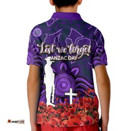 Storm Polo Shirt KID Anzac Day Poppy Flowers With Aboriginal