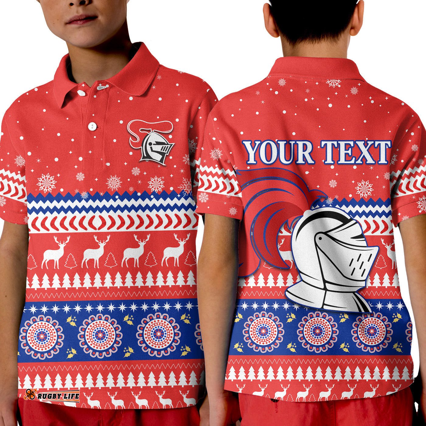 Custom Personalised Knights Polo Shirt KID Christmas Newcastle