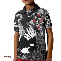 AFL ANZACMagpies Kid Polo Shirt Camouflage