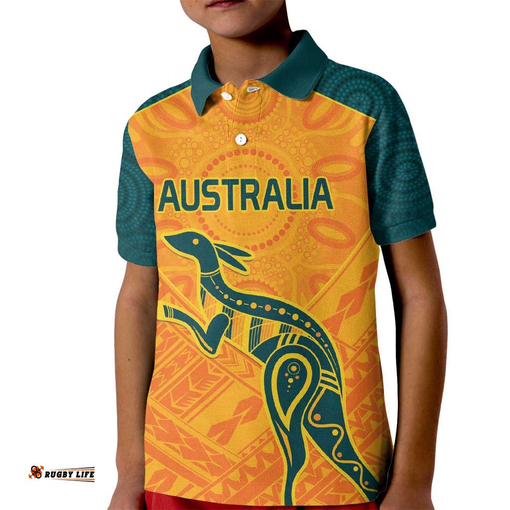 Custom Australia Rugby Kid Polo Shirt Summer Paris 2024