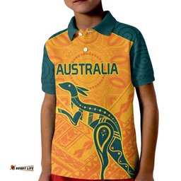 Custom Australia Rugby Kid Polo Shirt Summer Paris 2024
