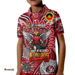 Custom St Kilda Saints NAIDOC Week 2024 Kid Polo Shirt Mascot Football