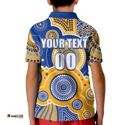Custom Personalised And Number Eagles AFL Kid Polo Shirt Aboriginal Patterns