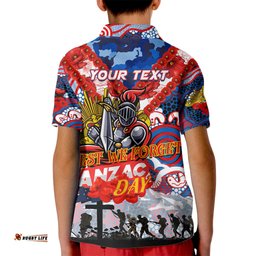 Personalised Knights ANZAC Day Kid Polo Shirt Aboriginal Rising Sun