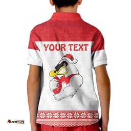 AFL Sydney Christmas Personalised Kid Polo Shirt with Swans Mascot Simple Style