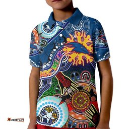Custom NAIDOC Week 2024 Adelaide Crows Kid Polo Shirt Australia Aboriginal Dot Painting