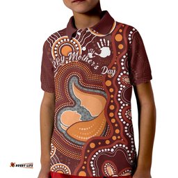 Australia Mother's Day Indigenous Kid Polo Shirt Aboriginal Art