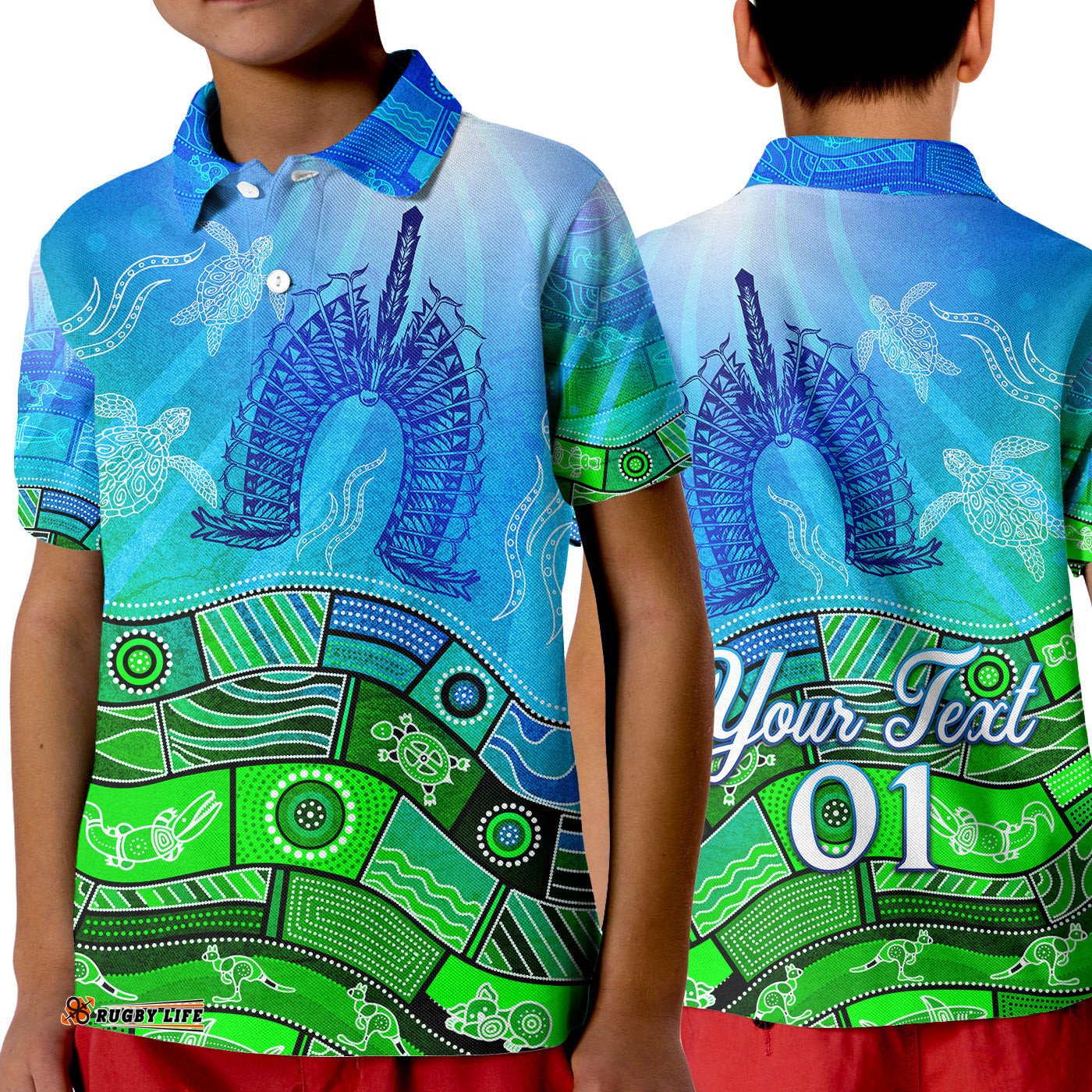 Custom Personalised Aboriginal Torres Strait Islands Polo Shirt KID Towards The Light