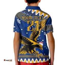 Custom Eagles Football Kid Polo Shirt Christmas Vibe-