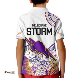 Melbourne StormKid Polo Shirt Special NRL Rugby Indigenous Aboriginal