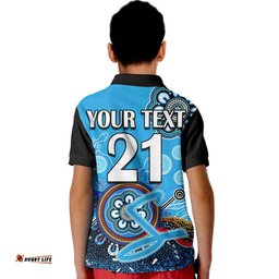 Custom Personalised Adelaide Strikers Kid Polo Shirt Cricket Indigenous Aboriginal Lizard Version