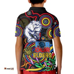 Bulldogs Football Aboriginal Art Kid Polo Shirt NAIDOC Indigenous Tribal