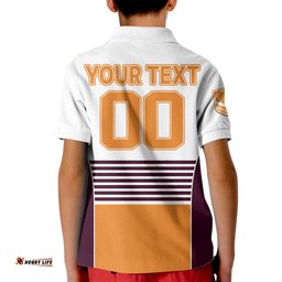 Custom Text And NumberBrisbane Broncos NRL Kid Polo Shirt No2