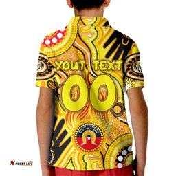 Personalised NAIDOC Week 2024 Richmond Tiger Kid Polo Shirt Australian Aboriginal Hand Painting