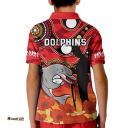 Dolphins Rugby ANZACPolo Shirt KID Lest We Forget