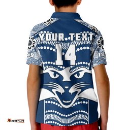 Custom Text And Number Cats Football Polo Shirt KID Geelong 1859 Indigenous Sporty Version