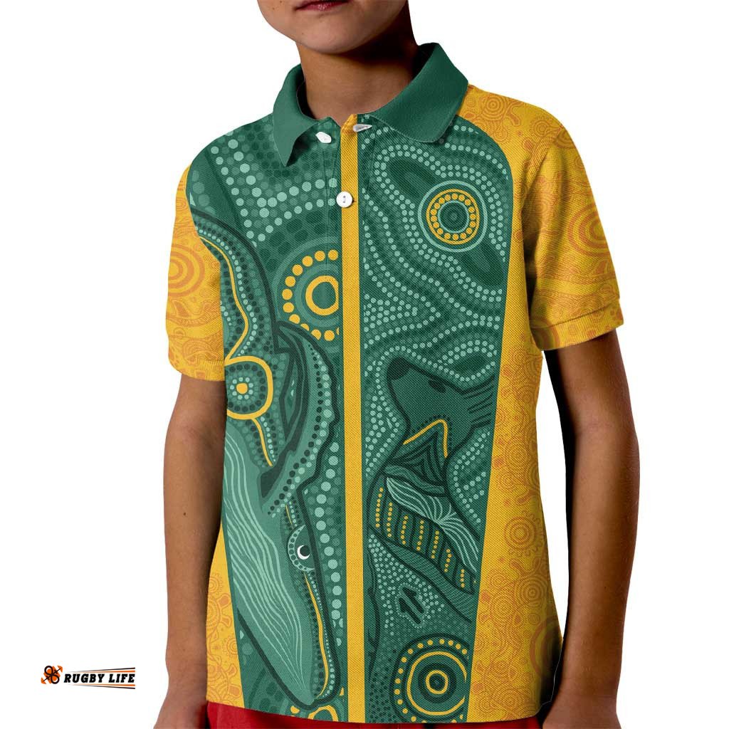 Australia 2024 Custom Kid Polo Shirt Aboriginal GO Team Aussie