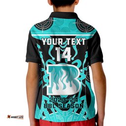 Custom Brisbane Heat Kid Polo Shirt We Are The Champions Aboriginal Art