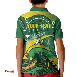 Personalised Australia Swimming Kid Polo Shirt Aussie Dolphin Aboriginal National Color