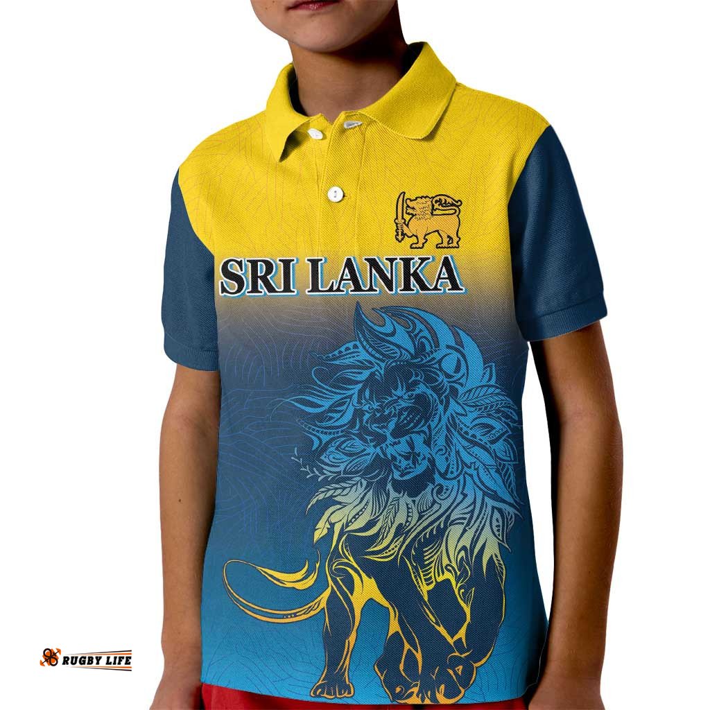 Custom Sri Lanka Cricket Kid Polo Shirt With Simple Lions Version