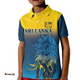Custom Sri Lanka Cricket Kid Polo Shirt With Simple Lions Version