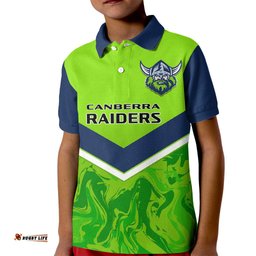 Raiders Rugby Kid Polo Shirt Canberra 1981 Sporty Style