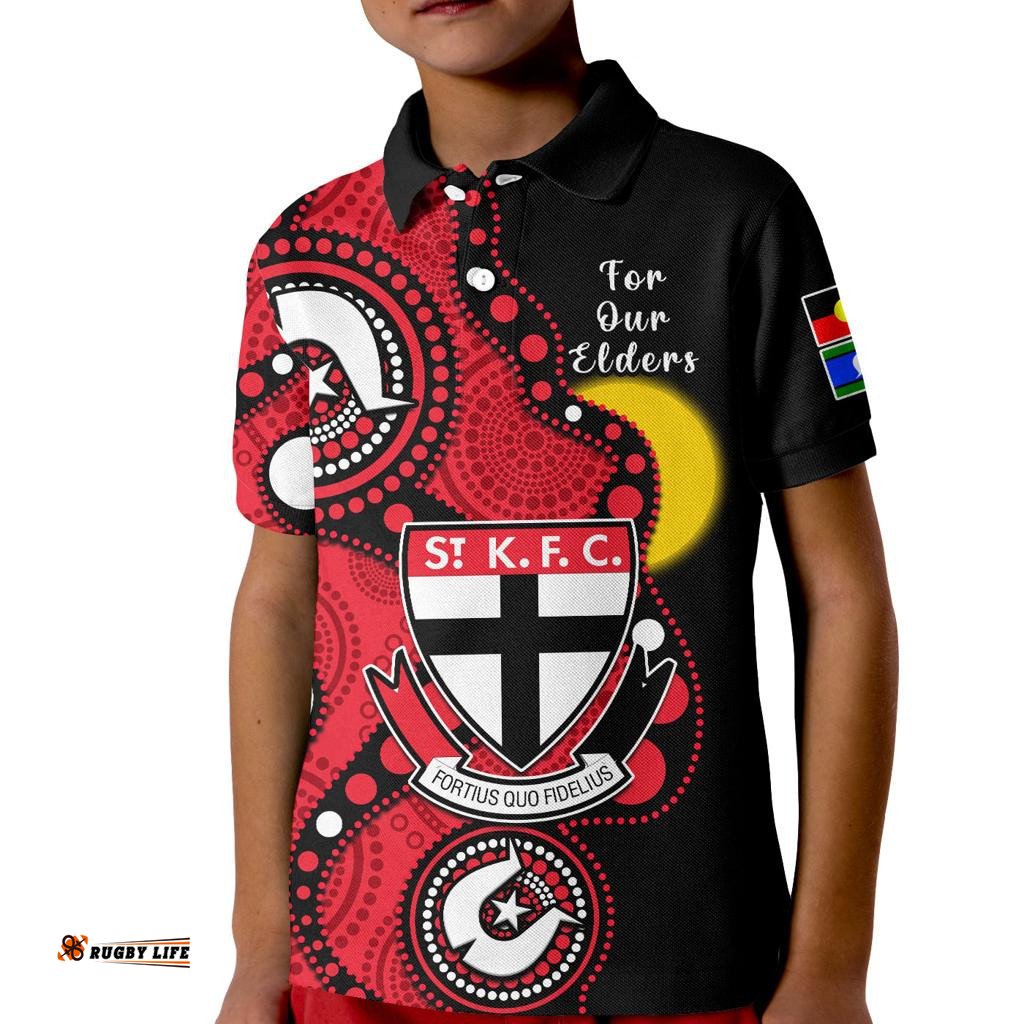 St Kilda Football NAIDOCPolo Shirt KID Saints Indigenous For Our Elders
