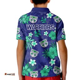 Warriors Rugby Kid Polo Shirt Beautiful Floral Pattern Spring Summer Vibe