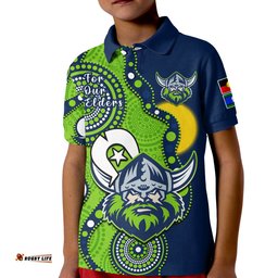 Raiders Rugby NAIDOCPolo Shirt KID Canberra For Our Elders Indigenous Art
