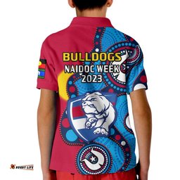 Western Bulldogs Football NAIDOCPolo Shirt KID Indigenous For Our Elders