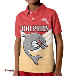 Redcliffe Dolphins Rugby Kid Polo Shirt Simple Style