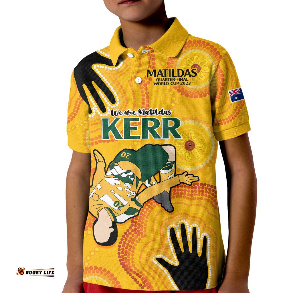 Sam Kerr Matildas Kid Polo Shirt Australia Soccer World CupQuater-Final